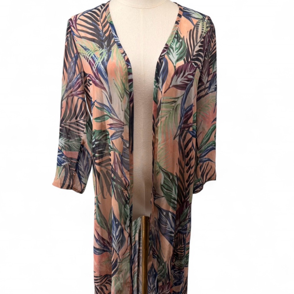 Show Me Your Mumu Karmyn Cape Tropical Print Swim Cover-Up Kimono Duster